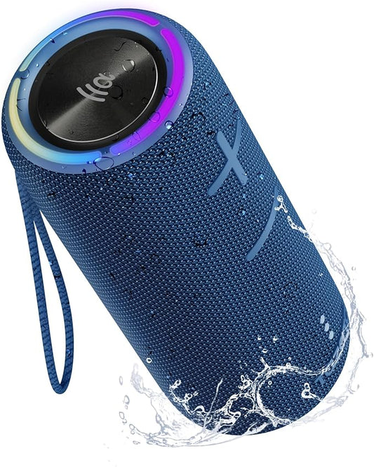 IPX7 Waterproof Bluetooth Speaker - 30W HD Sound, 8H Playtime, TWS Pairing, BT5.3, Portable for Pool/Beach/Shower, Blue Gift-BubblyBeeBaby