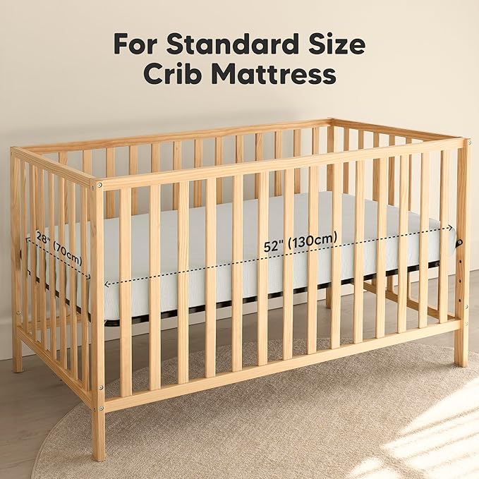 KeaBabies 2-Pack Muslin Crib Sheets for Boys, Girls - 100% Organic Cotton Fitted Baby Crib Mattress Sheet, Soft Breathable Standard Toddler Bed Cover Bedding Set, Neutral, Durable 52x28 (Greige)-BubblyBeeBaby