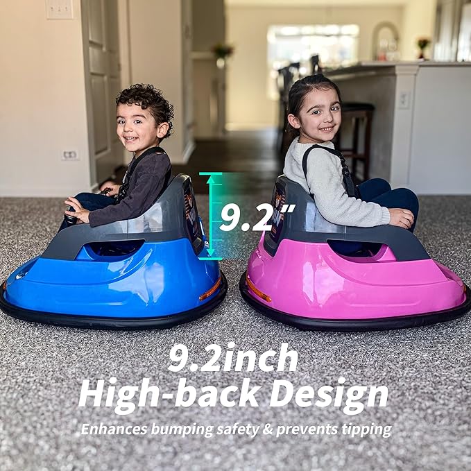 12V Kids Electric Bumper Car, Baby Bumper Car for Toddlers w/Remote Control, 360° Spinning - Blue-BubblyBeeBaby
