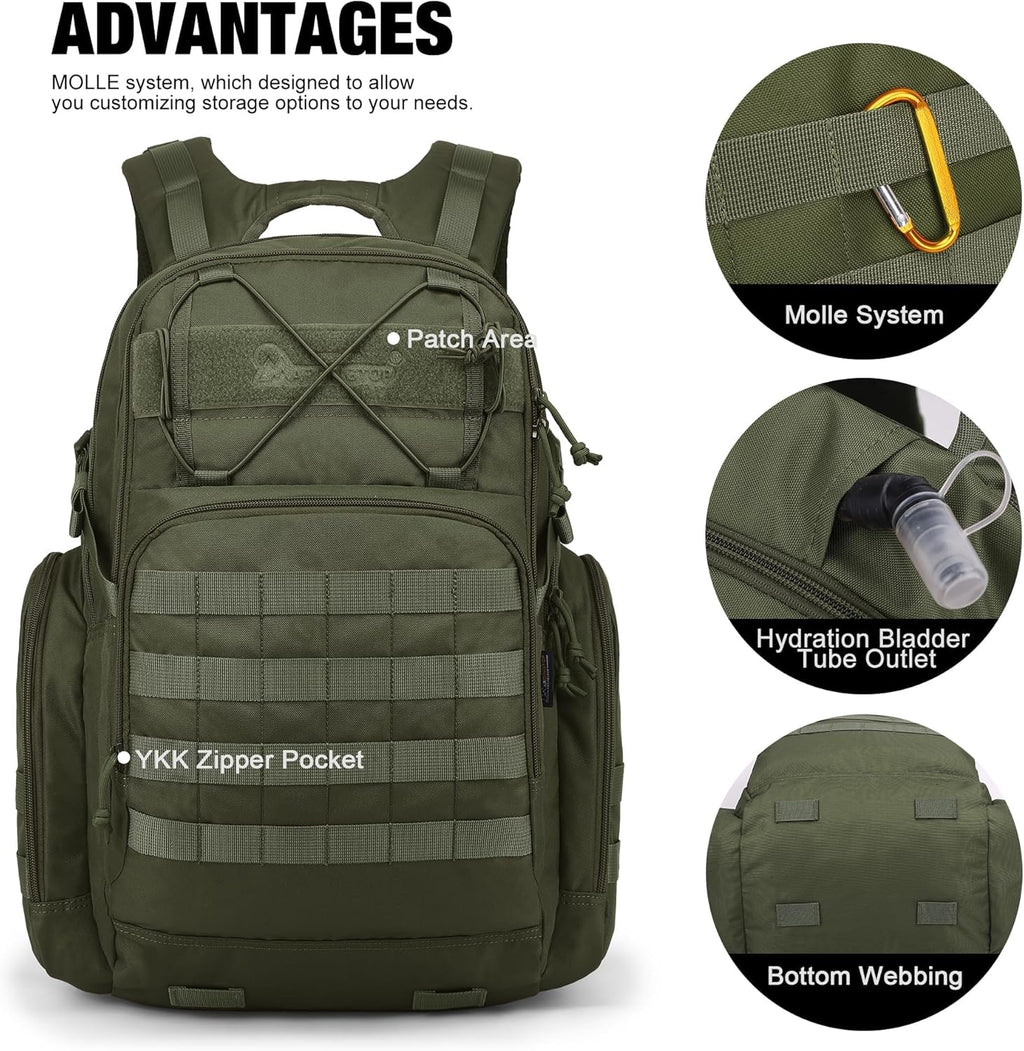 Mardingtop 40L Tactical Backpack for Men,Molle Military Backpack for Hiking,Travel,Camping, Hunting