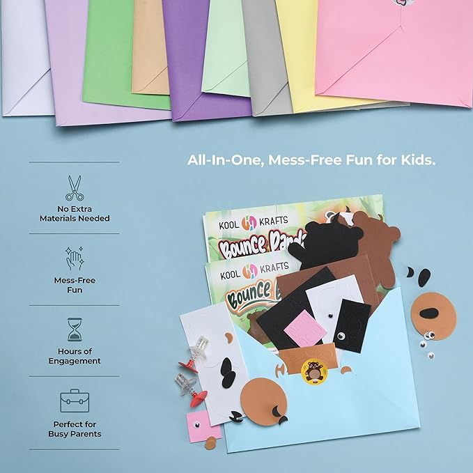 20 Arts & Crafts Kit for Kids, All-Inclusive, No Mess Craft Kits & Supplies for Boys & Girls – DIY Creative Activity, Easy Step-by-Step Guide, Individually Packaged Crafts, Christmas Gift, Travel Gift-BubblyBeeBaby