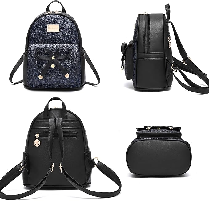 I IHAYNER Girls Bowknot Cute Leather Backpack Mini Backpack Purse for Women-BubblyBeeBaby