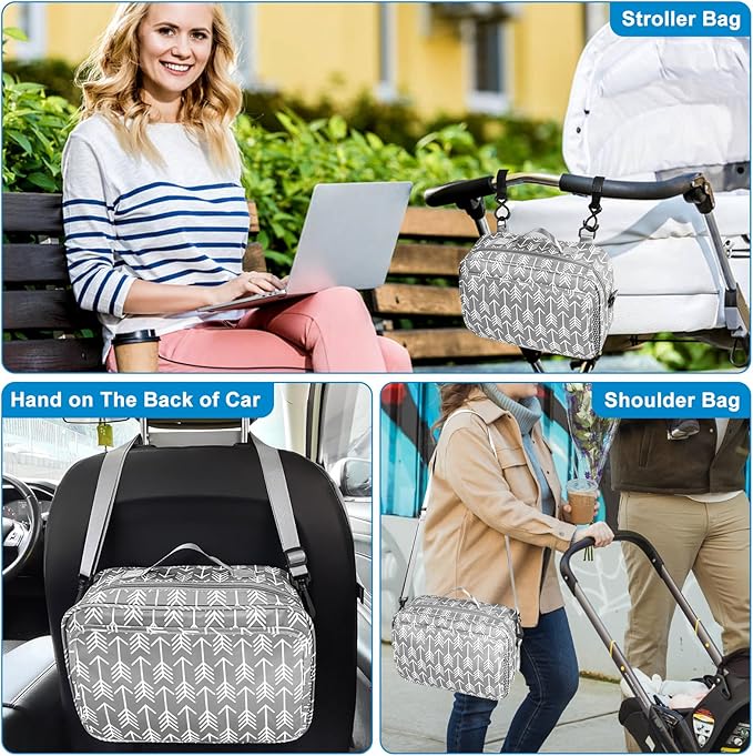 Accmor Stroller Organizer, Universal Stroller Organizer with Insulated Cup Holder Pocket, Dual Purpose Large Capacity Stroller Bag Caddy, Stroller Accessories Fits for Uppababy, Doona, Nuna Strollers-BubblyBeeBaby