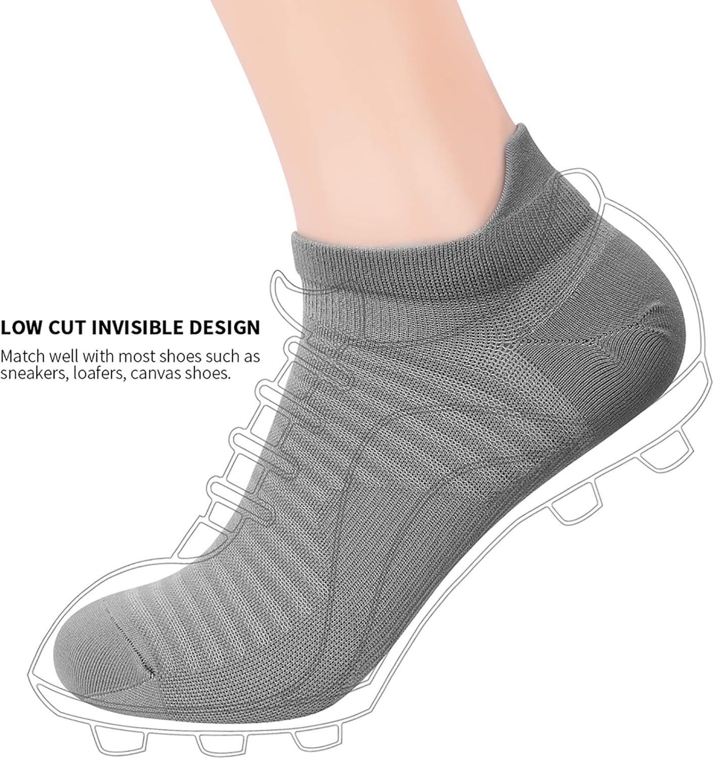 Compression Running Ankle Socks Low Cut(6 Pairs) for Men & Women