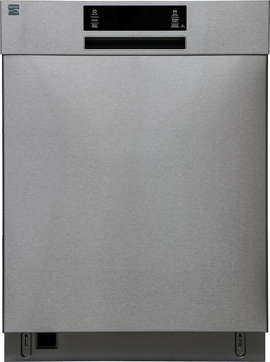 Kenmore 24" Built-in Stainless Steel Tub Dishwasher EasyFlex 3rd, SmartWash, UltraWash Plus, TurboDry, and Adjustable Rack, Energy Star Certified, Fingerprint Resistant-BubblyBeeBaby