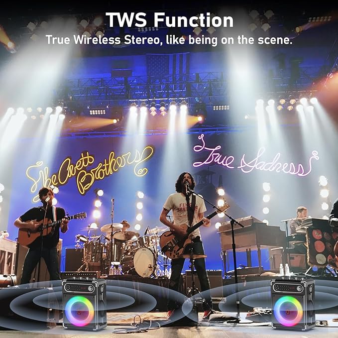 Karaoke Machine with 2 Wireless Microphones,【Upgraded 6.5"Woofer & 2"Tweeter】Portable Bluetooth 5.3 Karaoke Speaker, PA System with Bass/Treble/Echo Adjustment, Supports USB/AUX/TF/TWS for Home Party-BubblyBeeBaby