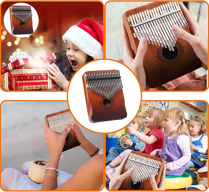 Kalimba 21 Keys Thumb Piano, Easy To Learn Portable Kalimba Thumb Piano With Beautiful Hard Packing Box, Gifts For Kids,Adult,Beginners,Professional-BubblyBeeBaby