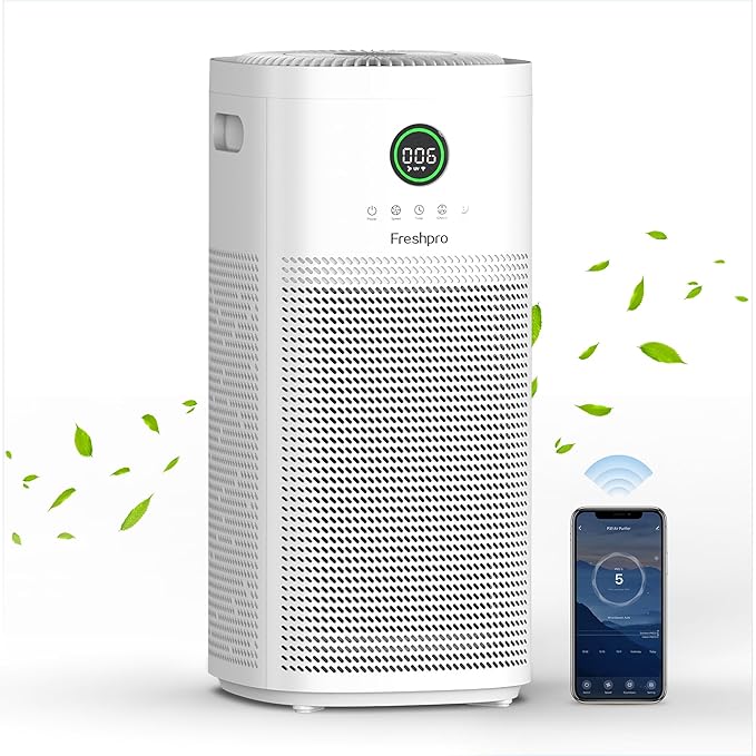 HEPA Air Purifiers for Home Large Room, Covers Up to 3065 ft², UVC Light, H13 HEPA 4-in1 Air Filter, Pet Air Purifier Remove Pets Dander, Smoke Pollutants Odor, Allergies in Bedroom, KF-P31-BubblyBeeBaby