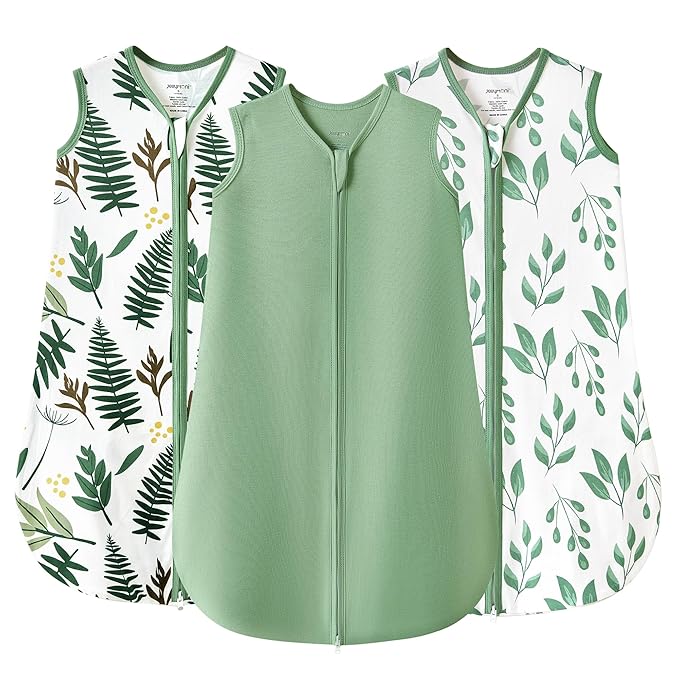 JELLYMONI Baby Sleep Sack 6-12 Months 100% Cotton Wearable Blanket, 0.5 TOG Soft Lightweight Toddler Sleeping Sack 3 Pack 2-Way Zipper Newborn Sleep Sacks-BubblyBeeBaby