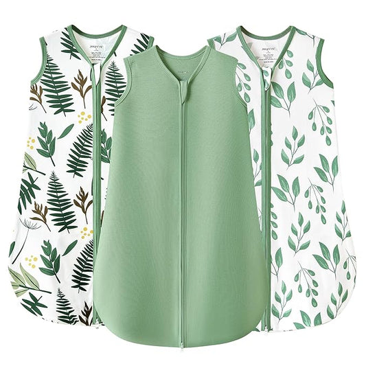 JELLYMONI Baby Sleep Sack 12-18 Months 100% Cotton Wearable Blanket, 0.5 TOG Soft Lightweight Toddler Sleeping Sack 3 Pack 2-Way Zipper Newborn Sleep Sacks-BubblyBeeBaby