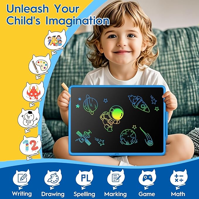 20 Inch LCD Writing Tablet for Kids, Rechargeable Large Kids Drawing Pad, Mess Free Drawing Tablet, Doodle Board, Educational & Learning Drawing Toys for Boys and Girls Aged 3+ Years Old Birthday Gift-BubblyBeeBaby
