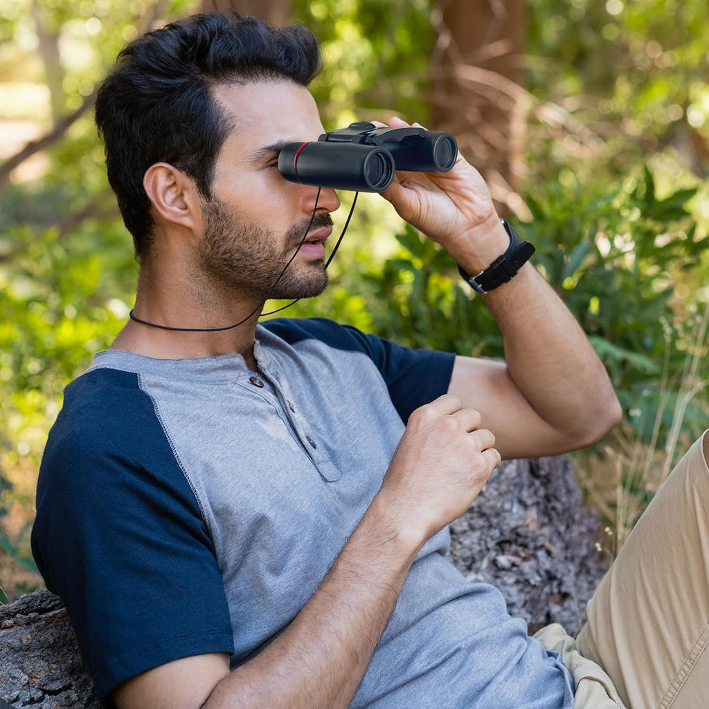 Binoculars for Adults Compact Mini Folding Waterproof Binoculars with High Power Portable for Bird Watching Cruising Hiking and Sports Events