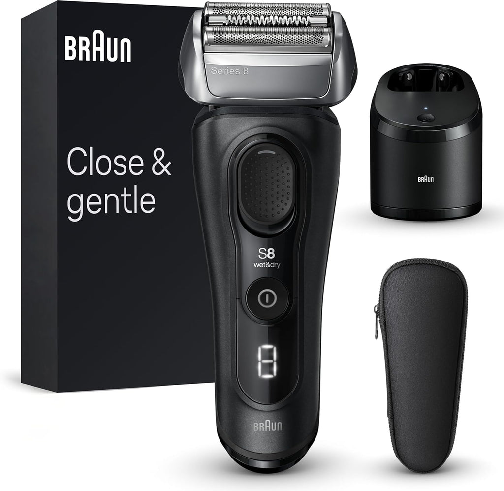 Braun Series 8 8560cc Electric Razor for Men, 4+1 Shaving Elements & Precision Long Hair Trimmer, 5in1 SmartCare Center, Close & Gentle Even on Dense Beards, Wet & Dry Electric Razor, 60min Runtime