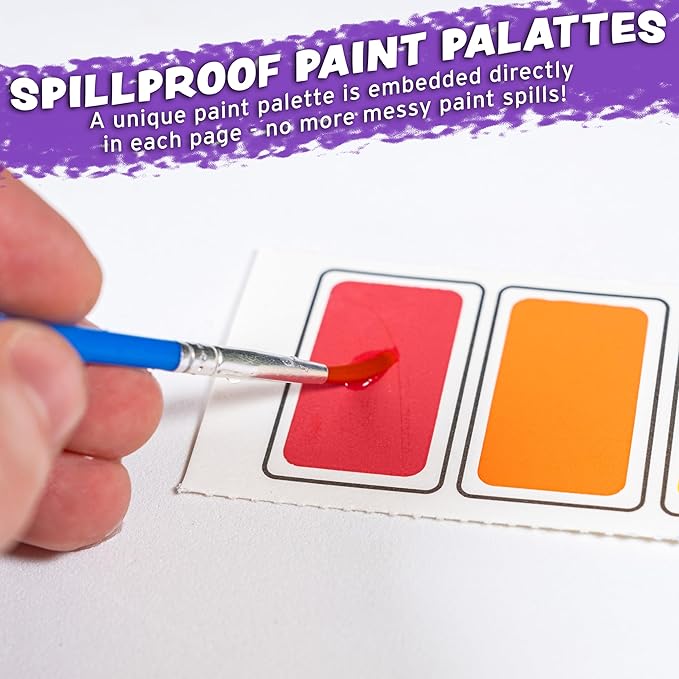 Imagination Works® Paint with Water Books for Kids, 3 Pack | Watercolor Coloring Book Set for Toddler Activities | Spillproof Kids Paint Palettes on Each Page | Travel Toys | Dinosaurs, Farm & Sea-BubblyBeeBaby