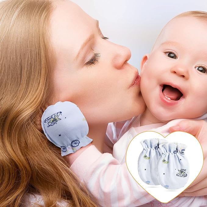 Geyoga 24 Pairs Newborn Baby Boy Girl Mittens 0-6 Months Newborn No Scratch Mittens Soft Elastic Infant Baby Gloves-BubblyBeeBaby