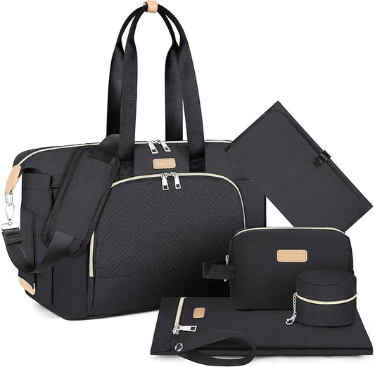 ITIEZY Diaper Bag Tote for Baby - Large Mommy Bag with Portable Changing Pad Pacifier Case, Hospital Bags Travel Baby Bag-BubblyBeeBaby