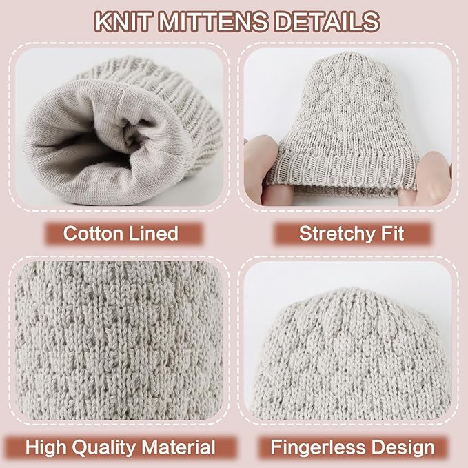 Baby Knit Mittens Toddler Boys Girls Gloves Winter Infant Newborn No Scratch Mitten 0-3 Years-BubblyBeeBaby