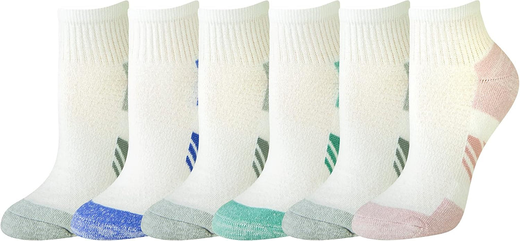 Amazon Essentials Ankle Compression Socks for Women, Breathable, Athletic, Cotton Blend, Cushioned, 6 Pairs