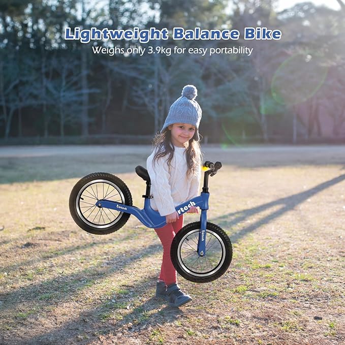 14" Kids Balance Bike for 3,4,5,6 Year Old Boys and Girls, Air Tires with Magnesium Alloy Frame, Lightweight No Pedal Toddler Training Bicycle-BubblyBeeBaby