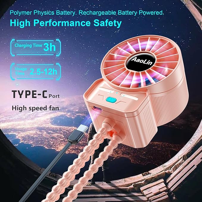 2 Pack Multifunctional Portable Stroller Fan 4 Speed 6600rpm High Speed Usb Rechargeable Personal Mini Handheld Fan Extended Tripod For Desktop Winding Kids Bed Treadmill Bike Golf Cart Outdoor Travel-BubblyBeeBaby