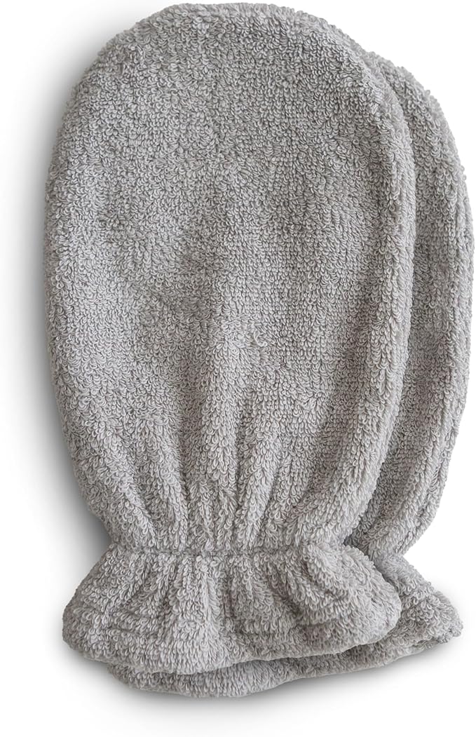 mushie Baby Bath Mitt | Organic Cotton | Pack of 2 (Gray)-BubblyBeeBaby