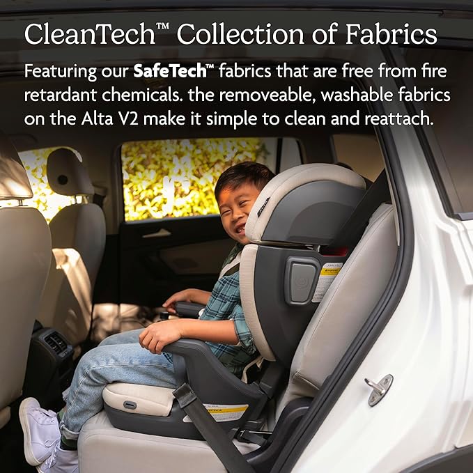 UPPAbaby Alta V2 High Back Booster Seat/Seven-Position, Active Support Headrest for Growing Children/SecureFit Integrated Belt Guide + Positioner/Cup Holder Included/Iris (Grey Mélange/Lavender)-BubblyBeeBaby