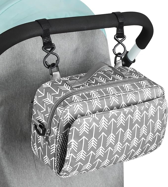 Accmor Stroller Organizer, Universal Stroller Organizer with Insulated Cup Holder Pocket, Dual Purpose Large Capacity Stroller Bag Caddy, Stroller Accessories Fits for Uppababy, Doona, Nuna Strollers-BubblyBeeBaby