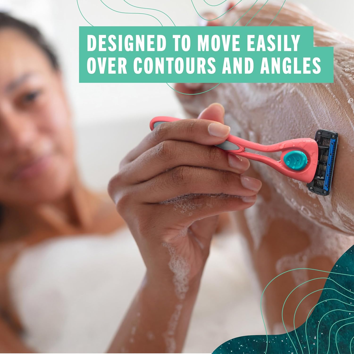 Preserve POPi Shave 5 Razor System Made with Recycled Ocean Plastic and 5-blade cartridge, Charcoal Grey