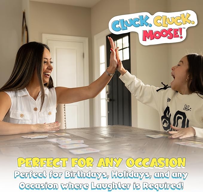 Hour Time Games Cluck Cluck Moose – Hilarious Animal-Themed Card Game for a Fun Family Game Night, Family Games for Kids & Families, Reunion Gift Ideas, Fun Stuff for Reunions & Ideal Gifts for Ages 4-BubblyBeeBaby
