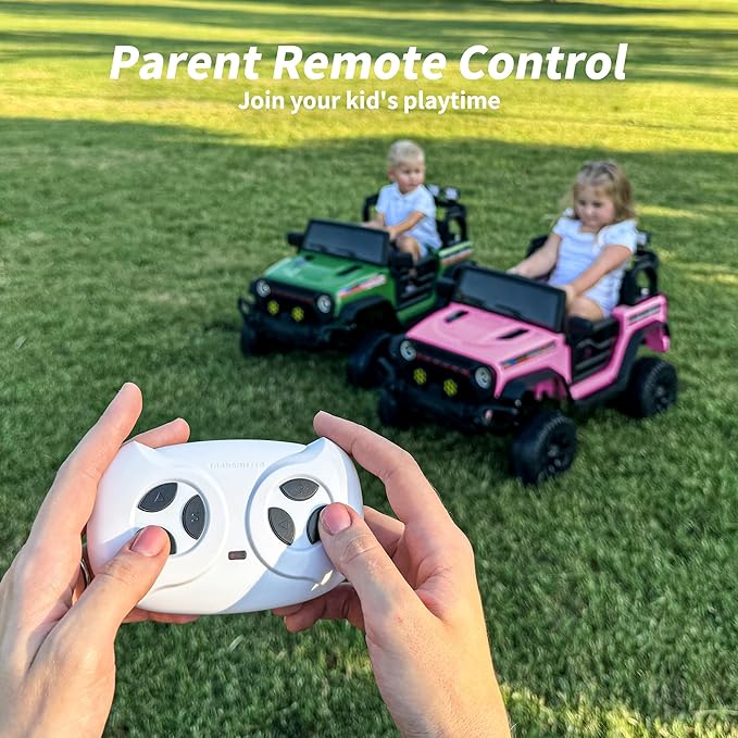 12V Kids Ride on Car Truck, Kids Electric Vehicles Car Ride on Toy for Toddlers with Remote Control - Light Pink-BubblyBeeBaby