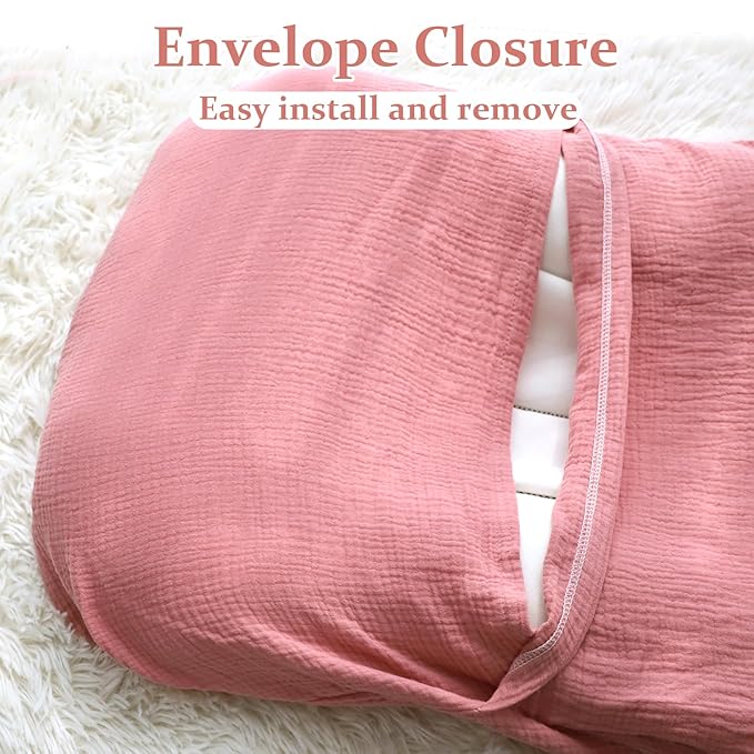 Hooyax Muslin Baby Lounger Cover Soft Organic Cotton Slipcover Fits Newborn Lounger for Baby Boys and Girls (Flesh Pink)-BubblyBeeBaby