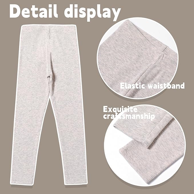 12 Pack Girls Leggings - Soft Stretchy Yoga Pants for Kids, Basic School Pants-BubblyBeeBaby