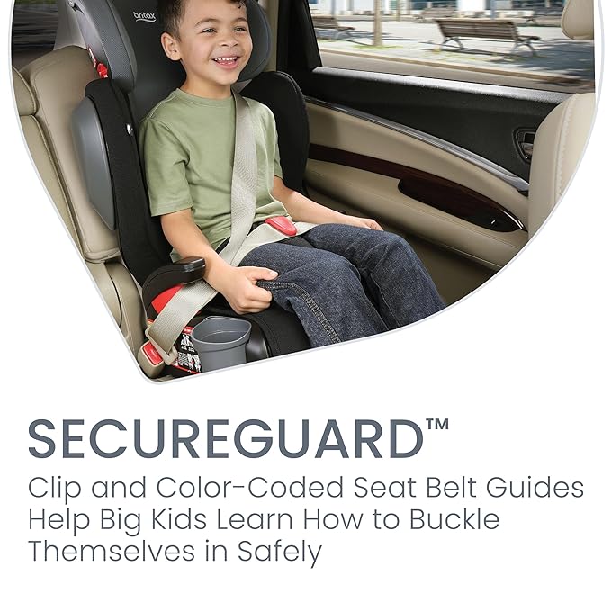 Britax Highpoint Backless Belt-Positioning Booster Seat, SafeWash Black Ombre-BubblyBeeBaby