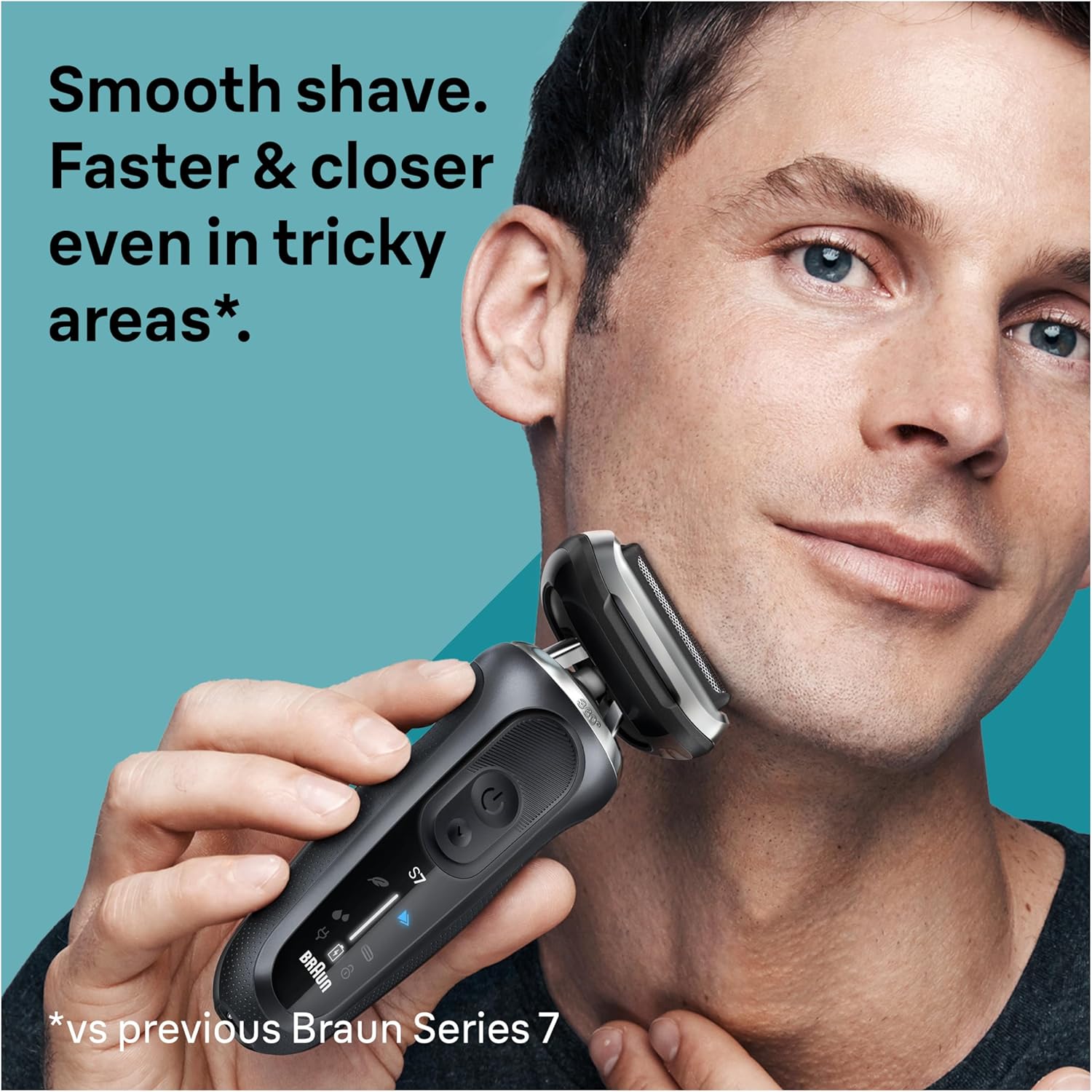 Braun Electric Shaver for Men, Series 7 7120s, Wet & Dry Shave, Turbo & Gentle Shaving Modes, Waterproof Foil Shaver, with Precision Trimmer, Space Grey