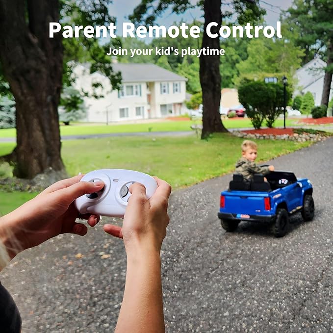 24V 10Ah Ride on Toy for Big Kids, 4WD 2 Seater Electric SUV Kids Car to Drive w/Remote Control, 4x200W Motors - Blue-BubblyBeeBaby