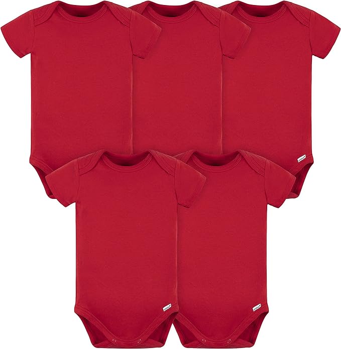 Gerber baby-boys 5 Pack Onesies Multi-packs Bundle Interlock 180 Gsm-BubblyBeeBaby