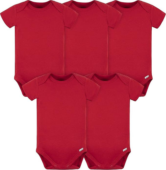 Gerber baby-boys 5 Pack Onesies Multi-packs Bundle Interlock 180 Gsm-BubblyBeeBaby