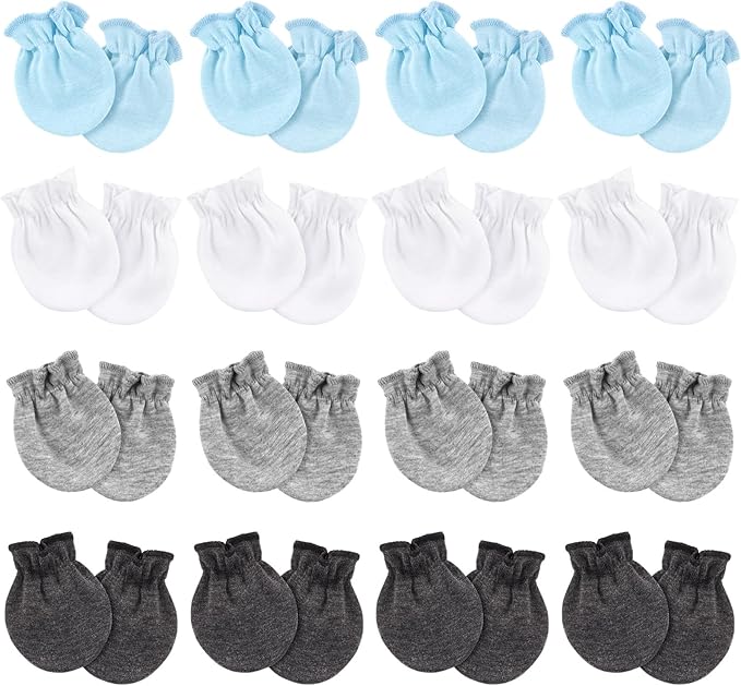 Newborn Baby Mittens No Scratch Cotton Elastic Wrist Gloves Infant Toddler Mittens for Baby Boy Girl 0-6 Months-BubblyBeeBaby