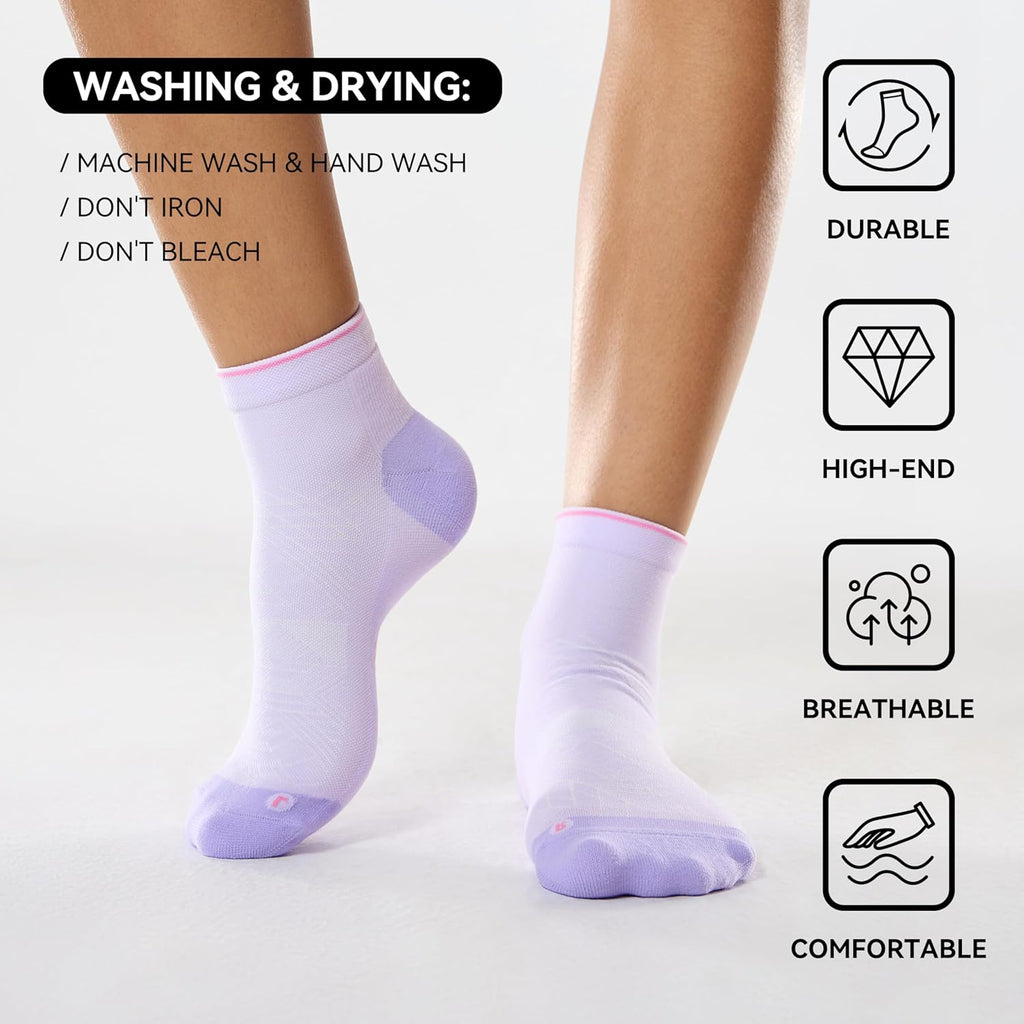 CS CELERSPORT 2/5 Pairs Ankle Compression Socks for Men and Women Running Athletic Socks