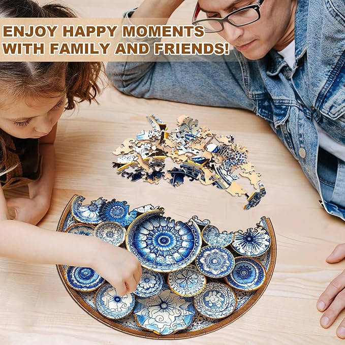 Jigfoxy Wooden Puzzles for Adults, Azulejo Dreams – Port Wood Puzzles Adult, Unique Animal Shape Wooden Jigsaw Puzzles for Adults, Birthday Gifts for Puzzle Lovers, Friend (S-8.5 * 8.4in-100pcs)-BubblyBeeBaby