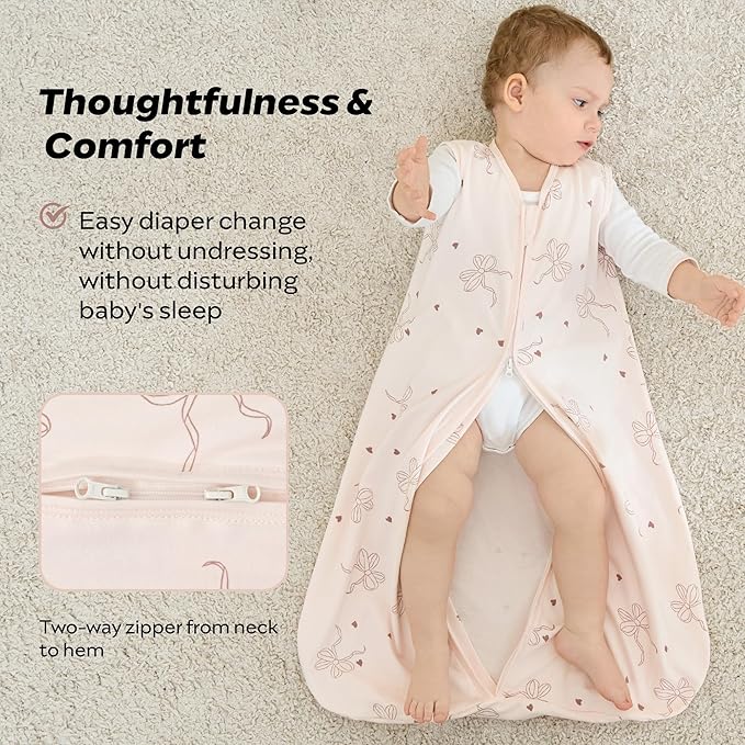 JELLYMONI Baby Sleep Sack 0-6 Months, 100% Cotton 3 Pack 0.5 TOG Baby Wearable Blanket Infant Sleep Sack with 2-Way Zipper Newborn Sleep Sacks-BubblyBeeBaby