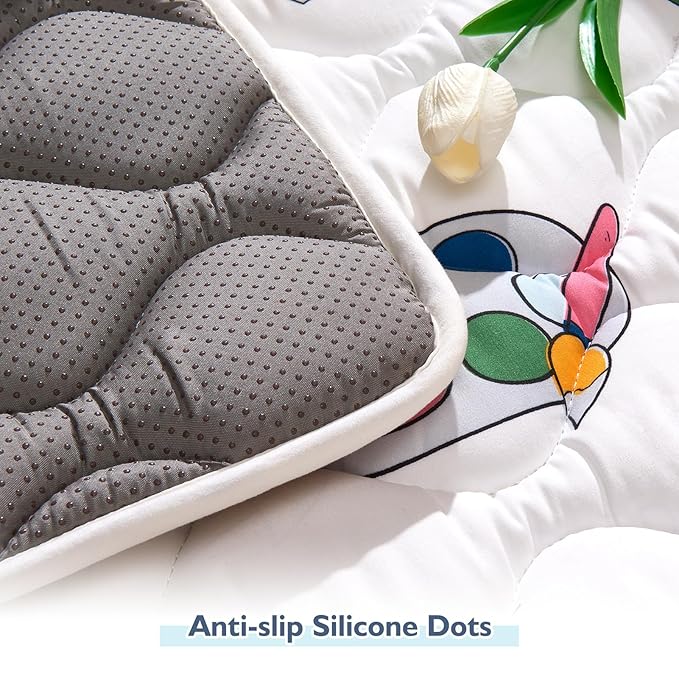 High-Density Foam Baby Play Mat, 36x36 Inches Thicken One-Piece Comfortable and Soft Playmat, Non Slip Machine Washable Floor Mat for Infants, Tapete para Bebes,Toddlers-BubblyBeeBaby