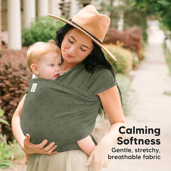 KeaBabies Baby Wrap Carrier - All in 1 Original Baby Carrier Newborn to Toddler Sling, Easy to Wear, Hands Free Bonding, Lightweight, Breathable Infant Wraps (Forest)-BubblyBeeBaby