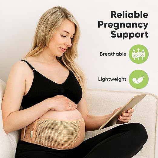 KeaBabies Maternity Belly Bands for Pregnant Women - Soft & Breathable Pregnancy Belly Support Band, Adjustable Maternity Belt for Back, Pelvic Support, Comfortable, Easy to Use (Classic Ivory, XL)-BubblyBeeBaby