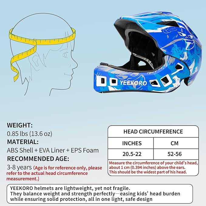 Kids Bike Helmet with Chin Guard, Adjustable Detachable Children’s Full Face Helmet for Girls and Boys, Cycling Helmets Skateboard, Scooter-BubblyBeeBaby