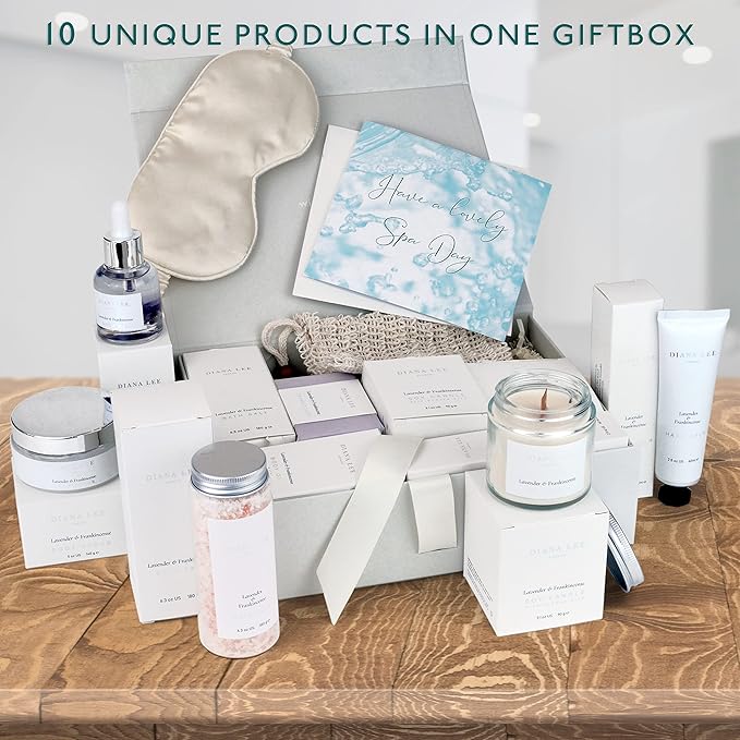 Jasmyn & Greene Luxury Spa Gift Basket for Women - 10 Relaxing Spa Birthday Gifts for Women with Lavender. Bridal Shower Gifts for Woman with Self Care Kit. Get Well Soon Package for Mother Sister.-BubblyBeeBaby