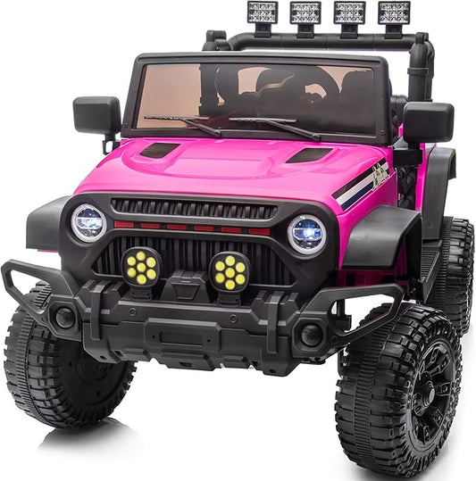 24V Kids Ride on Car, Kids Electric Vehicles Car Ride on Toy Truck for Toddlers w/Remote Control, 400W Motor - Pink-BubblyBeeBaby