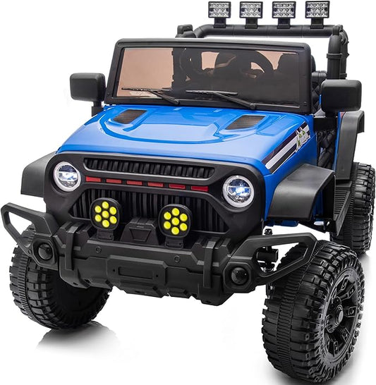 24V Kids Ride on Car, Kids Electric Vehicles Car Ride on Toy Truck for Toddlers w/Remote Control, 400W Motor - Blue-BubblyBeeBaby