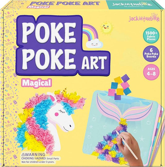 jackinthebox Poke Poke Art – Magical Theme, Mess-Free Fabric Art and Craft, Flower Pressing Kits, Gift for Kids, Girl Gifts, DIY Activity Boy Gift, Toys for Girls and Boys Ages 4 5 6 7 8-BubblyBeeBaby