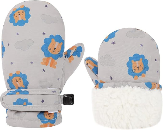 Toddler Gloves Kids Mittens Winter Warm Lined Fleece Gloves Waterproof Snow Baby Mitten for Boys Girls-BubblyBeeBaby